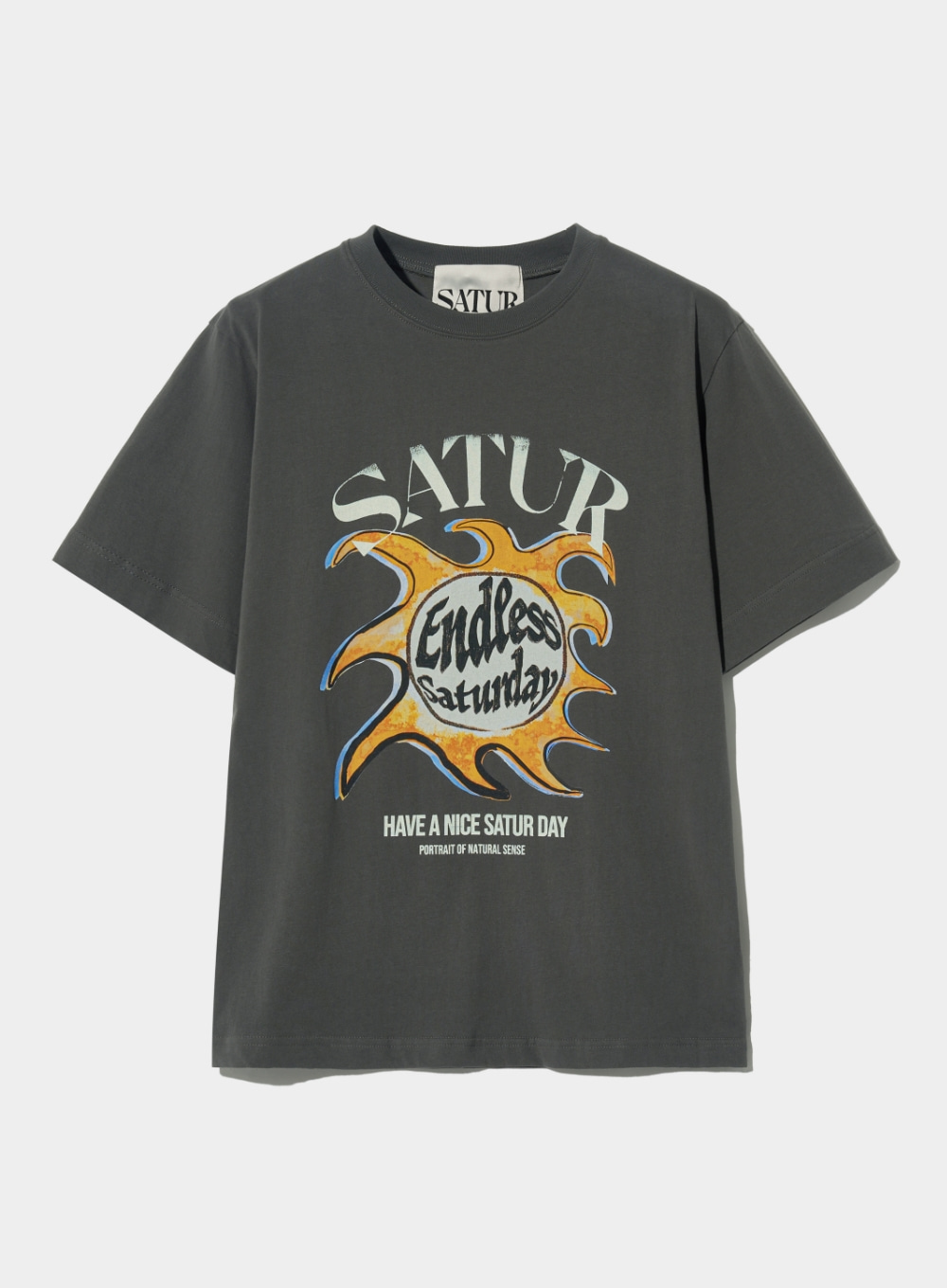 [5,000원 쿠폰] Sun Retro Graphic T-Shirts - Retro Charcoal