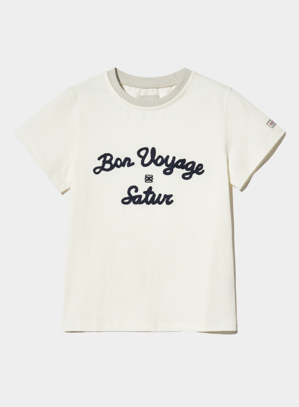 [5월 7일 예약배송] (W) Satur Logo Voyage T-Shirts - Resort Ivory