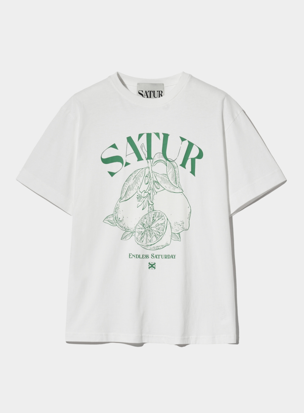 [익스클루시브] Capri Citron Drawing Summer Graphic T-Shirts - Light Green