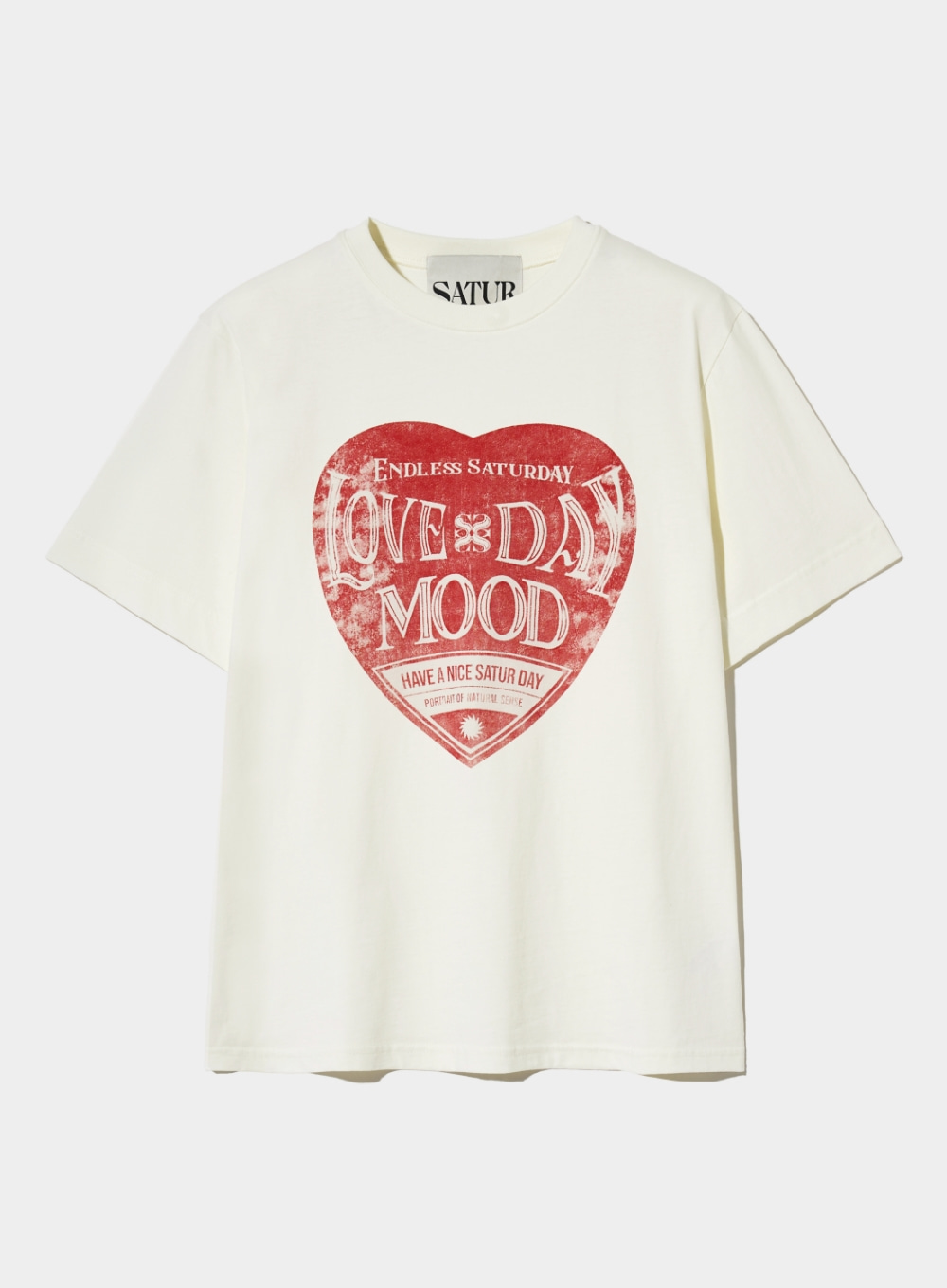 [5월 7일 예약배송] Saturday Retro Mood Graphic T-Shirts - Vintage Red