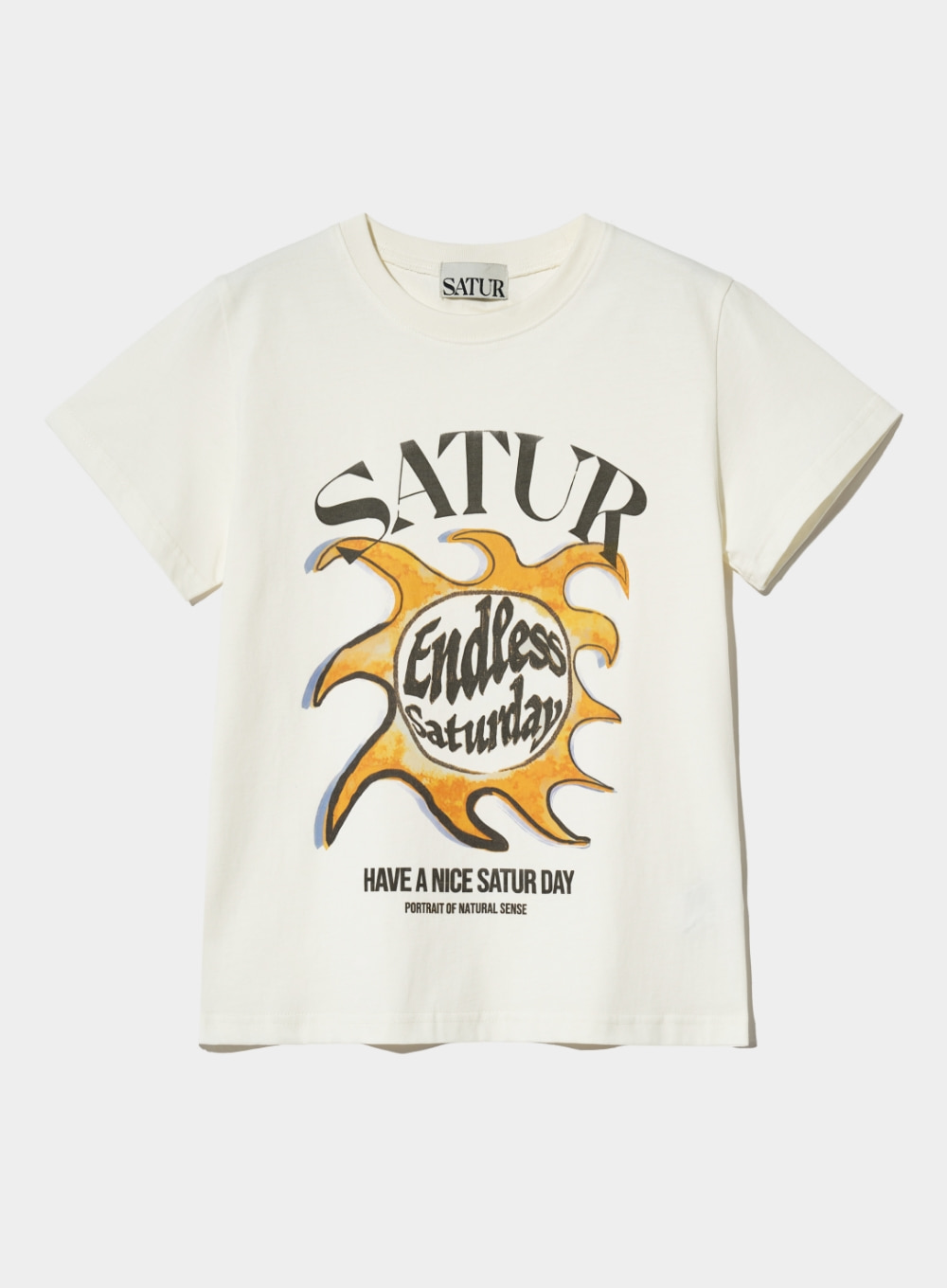 (W) Sun Retro Graphic T-Shirts - Retro Ivory