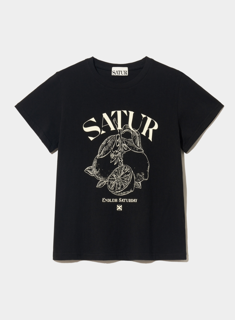 [5월 7일 예약배송] (W) Capri Citron Drawing Summer Graphic T-Shirts - Classic Black
