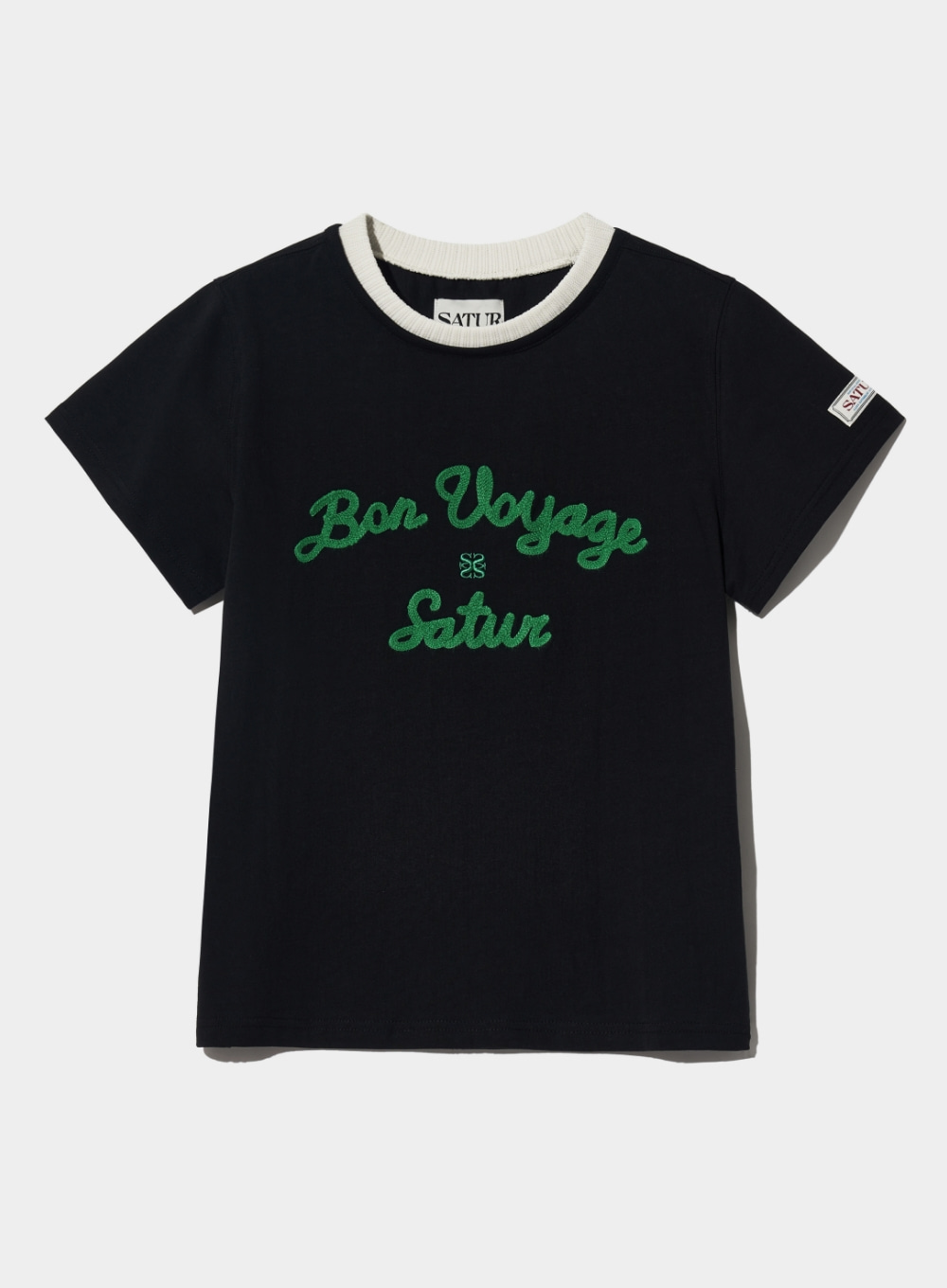 [6월 21일 예약배송] [익스클루시브] (W) Satur Logo Voyage T-Shirts - Black Green