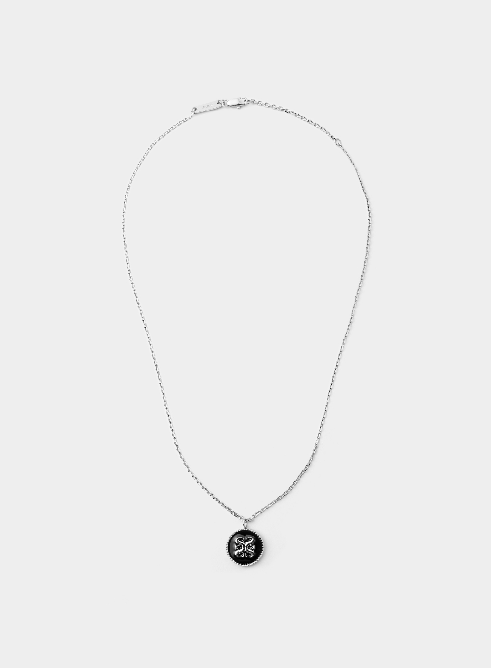 Apero Black Coin Necklace - Silver